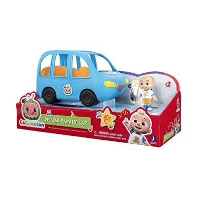 Immagine di CoComelon Bandai Auto di famiglia musicale+1 personaggio JJ Veicolo che suona la canzone &quot;Are we there yet&quot; (in inglese) e 1 figura 7 cm WT0104, Multicolore