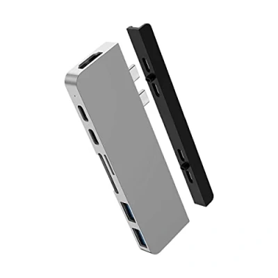 Immagine di HyperDrive USB C Hub Best Mac Dual Adapter per MacBook Pro 2019 2018 2016 13&quot; 15&quot; 16&quot; &amp; Air 7in2 Type 100W PD USBC 40Gb/s dati 4K HDMI lettore di schede microSD/SD 3.1 SANHO