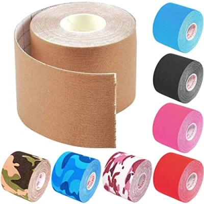 Immagine di ZESLIV 5 Rotoli Tape Kinesiologico m x cm Nastro impermeabile ed elastico Kinesio Muscolare Cerotto Kinesiology Nero