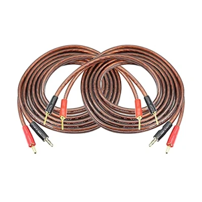 Immagine di Meiriyfa Cavo per altoparlanti Hi Fi OFC, con spinotto a banana da 4 mm e 2 mm, pezzi, metri