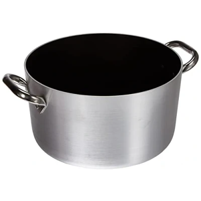 Immagine di Pentole Agnelli ALSA104S28 Casseruola Alta con Maniglie, Alluminio, Argento, 28 cm