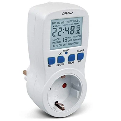 Immagine di ORNO PRE 409(GS) Timer Digitale Programmabile 16 Programmi IP20 3680W 230V Versione Schuko