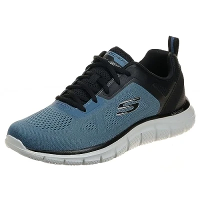 Immagine di Skechers Track Broader, Scarpe sportive Uomo, Blue Mesh Pu Black Trim, 41.5 EU