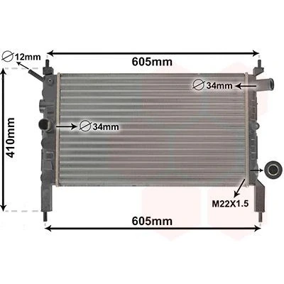 Immagine di VAN WEZEL 37002023 Radiatore motore Alluminio 525 315 34 Alette di raffreddamento montate meccanicamente PORSCHE: Boxster, OPEL: Astra F Caravan