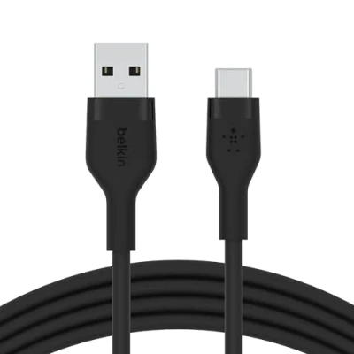Immagine di Belkin BoostCharge Flex Cavo da USB Type C a A, ricarica rapida certificato IF, per iPhone 16/15, Samsung Galaxy S24, Pixel, iPad, Nintendo Switch, C, 2 m, nero