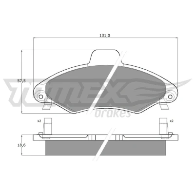 Immagine di TOMEX brakes TX 10 821 Kit pastiglie freno Assale anteriore con segnalatore acustico usura FORD: Escort 6 Kombi, Cabrio,