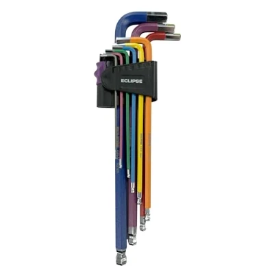 Immagine di Eclipse Professional Tools EHK9PS L Set di 9 chiavi esagonali extra lunghe a codice colore