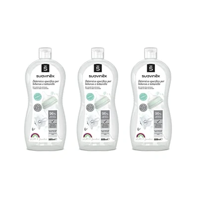 Immagine di Suavinex Multipack Detergente per Biberon e Tettarelle senza Profumo o Residui, 3 x 500 ml
