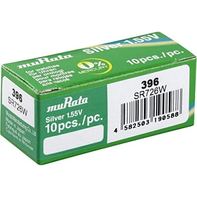 Immagine di Murata SR726W PBWW Batteria a bottone 396, ossido d&#039;argento, 35 mAh, 1,55 V, 10 pezzi
