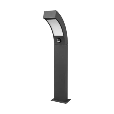 Immagine di lampada da esterni &#039;Lennik&#039; con sensore di movimento (Moderno) colore Nero, in Alluminio (1 luce, lampadina inclusa) Lucande Lampioncino, paletto luminoso, viale, lampioncino