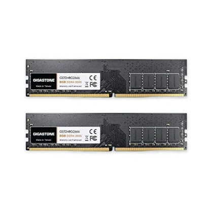 Immagine di [RAM DDR4] Gigastone Desktop RAM 16GB (2x8GB) DDR4 2666MHz PC4 21300 Unbuffered Non ECC 1.2 V CL19 UDIMM di Memoria 288 Pin per Desktop, Computer (SOLO Desktop)