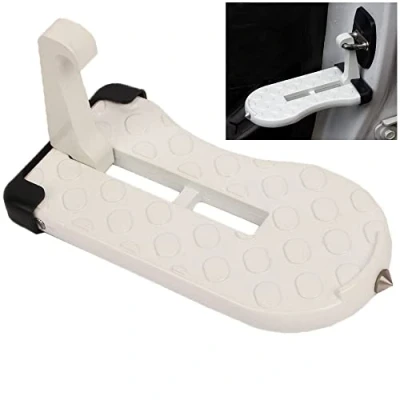 Immagine di Ygapuzi Universal Car Door Latch Step, Pieghevole Roof Rack Step con Vetro Window Breaker, Facile Accesso al Tetto per la Maggior Parte dell&#039;automobile, SUV, Camion, Massimo 400 LBS (Bianco)