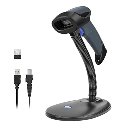Immagine di NETUM Lettore di codici a barre QR 2D con supporto, 3 in 1 Bluetooth e wireless 2,4 GHz USB cablato automatico scanner compatibile per laptop, computer, cassiere, POS