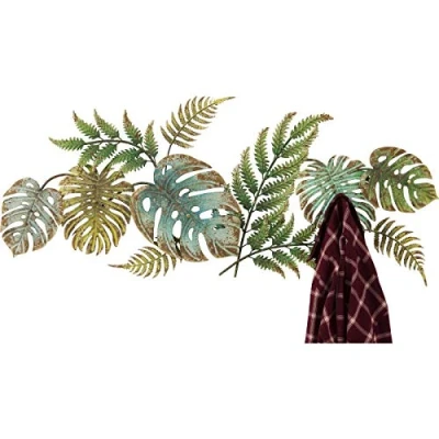 Immagine di Kare Design Jungle Party Colore, Verde, 5 Ganci Appendiabiti In Stile Giungla, 43X107X5Cm , Acciaio