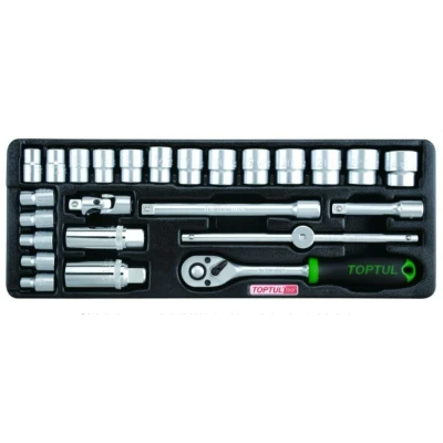 Immagine di TOPTUL GCAT2502 Modulo attrezzi 25 6, 7, 8, 9, 10, 11, 12, 13, 14, 15, 16, 18, 19, 20, 21, 22, 24 136 364 Esagonale