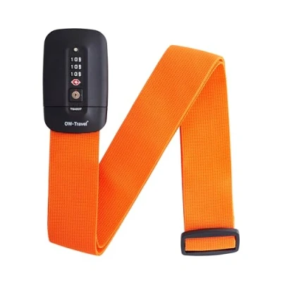 Immagine di OW Travel Cinghia TSA per Valigia (1 Pezzo Arancione) Cintura Codice Personalizzata Identificare la Valigia. Cinghie TSA. Strap lock valigie con combinazione bagagli.