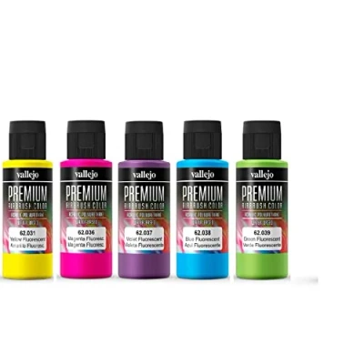 Immagine di Vallejo PREMIUM RC kit di 5 colori Fluorescenti da 60 ml