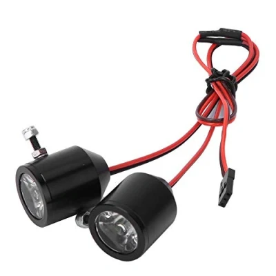 Immagine di Dilwe Proiettori per Auto RC, 3W Faro RC Searchlight Upgrade Parte di Ricambio Universale Adatto Car Modello (Nero)