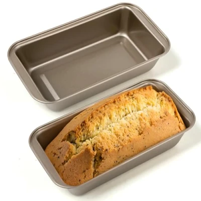 Immagine di 2 Pezzi stampo Plumcake Teglia per pane in acciaio al carbonio antiaderente cassetta ideali cuocere pane, torte, toast e altri dolci, facili da pulire durevoli