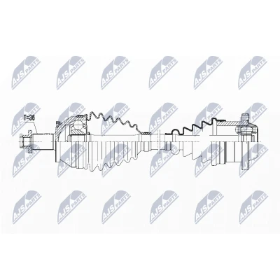 Immagine di NTY NPW VW 095 Albero motore / Semiasse Assale anteriore Dx 730 Interamente automatizzato SEAT: Ibiza 3, Córdoba II Sedan