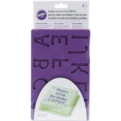 Immagine di Wilton Set 4 STAMPI in Silicone ALFANUMERICI Lettere e Numeri, Viola