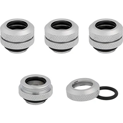 Immagine di Corsair Hydro X Serie, XF Hardline, Raccordi de 12 mm, Confezione da Quattro (BSPP G1/4&quot; Filettaturam, Doppia Guarnizione O ring, Compatibilità con di Adattatori X) Cromato