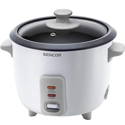 Immagine di Sencor Cuociriso 1.5L Premium EasyClean Rice Cooker Automatico, funzione Mantenimento in caldo senza sorveglianza, Spegnimento Perfetto per Tutti i Tipi di Riso e Sushi, Bianco
