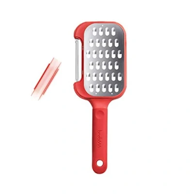 Immagine di Trebonn Peel + Grate, Utensile 2 in 1, Pratico Peeler per Sbucciare e Grattugia. Lama Acciaio Inox. Perfetta Verdure, Cioccolato, Formaggio Frutta