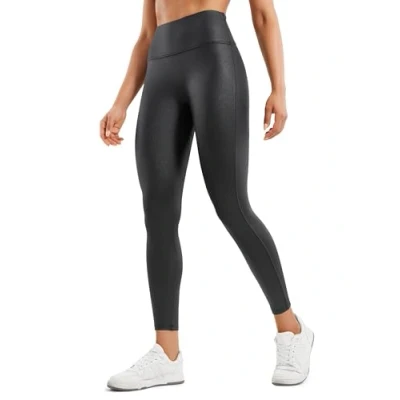 Immagine di CRZ YOGA Butterluxe Ecopelle Opaca Vita Alta Nessuna Cucitura Frontale Donne Ghette 63.5cm Classico Nero 42