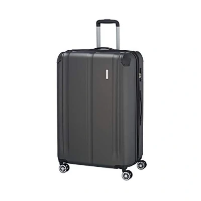 Immagine di travelite Valigia a 4 Ruote L con Chiusura TSA e Soffietto Espansione, Serie City: Robusto Trolley Scocca Rigida Superficie Antigraffio, 77 cm, 113 (Espandibile Fino 124 L)