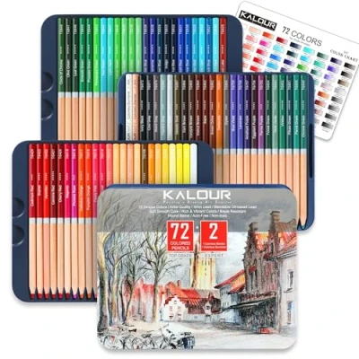 Immagine di KALOUR 72 matite colorate professionali per colorare, a base di olio, nucleo morbido, ideali artisti e principianti