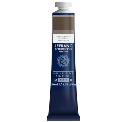 Immagine di Lefranc Bourgeois 301849 pittura a olio pregiata di ottima qualità, resistente alla luce e consistenza uniforme, tubo da 200 ml, ideale per telai, tele, tavole Terra D&#039;Ombra Grezza