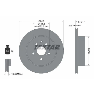 Immagine di TEXTAR PRO 92148003 Disco freno LEXUS: IS 2
