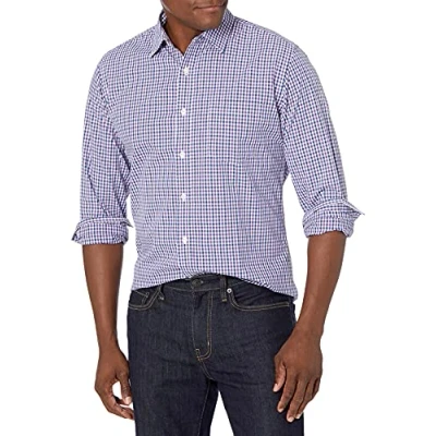 Immagine di Amazon Essentials Camicia Casual in Popeline a Maniche Lunghe vestibilità Regular Uomo, Blu Porpora Percalle, M