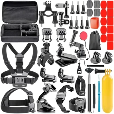 Immagine di NEEWER ALL In 1 Kit di accessori per videocamere GoPro Hero Session/5 2 3 3+ 4 5 6 SJ4000 5000 6000 DBPOWER AKASO VicTsing APEMAN WiMiUS Rollei QUMOX Lightdow Campark e Sports DV