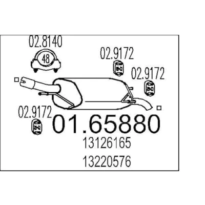 Immagine di MTS 01.65880 Marmitta 680 OPEL: Corsa C Hatchback