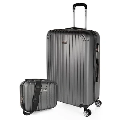 Immagine di ITACA Valigia Grande Rigida Viaggio Rigide. Trolley con 4 RuoteDoppie Girevoli. Materiale ABS Resistente e Leggero TSA T71570B, Antracite