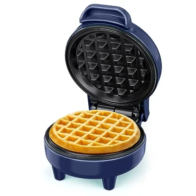 Immagine di SNAILAR Piastra per Waffle, Mini Macchina 550W Waffle Maker con Rivestimento Antiaderente, Temperatura Automatica, Design Compatto, Blu