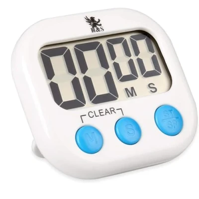 Immagine di H&amp;S Timer da Cucina Digitale con Display LCD Cronometro Allarme Sonoro e Supporto Magnetico Palestra Forno Portatile