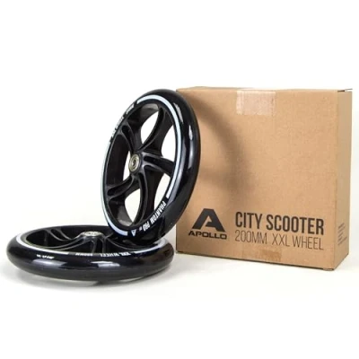Immagine di Set di ruote ricambio per scooter urbani Apollo da 200 mm Pro Wheels con cuscinetti a sfera ABEC 7, adatte anche rulli luminosi