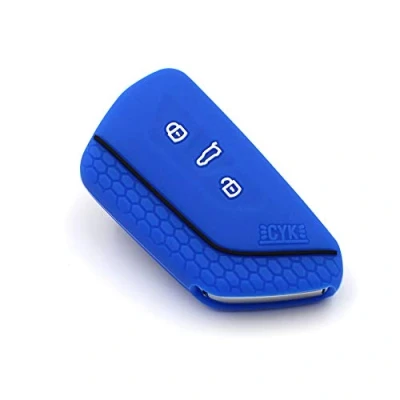 Immagine di Custodia protettiva in silicone per chiave auto a 3 tasti, colore blu