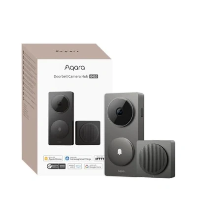 Immagine di Aqara 2K Video Campanello G410 con Suoneria, HomeKit Secure Video, Audio Bidirezionale, Hub Matter Integrato, Wireless/Cablato, Apple Home, Alexa, Google, Home Assistant, Wi Fi 2.4 G/5GHz, Grigio