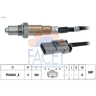 Immagine di FACET 10.8349 Sonda lambda riscaldato, planare, Filettatura prelubrificata 4 OPEL: Mokka / X, Karl, Corsa E Hatchback