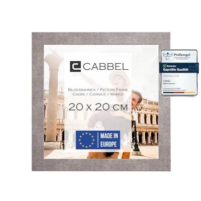 Immagine di CABBEL cornice 20x20 cm, Grigio (Calcestruzzo), robusta in legno MDF, plexiglass infrangibile, da appendere e