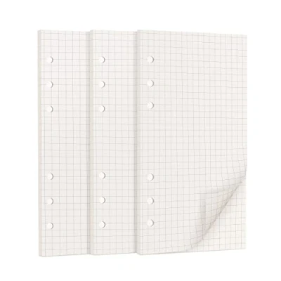 Immagine di 135 Fogli A6 Carta di Ricarica, Planner Inserti per 6 Fori Appunti con Griglia Raccoglitori Quadrati Filofax Bullet Journals Diary