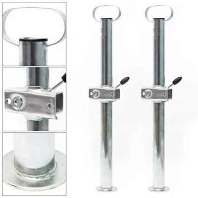 Immagine di Wiltec Piede stabilizzatore per rimorchio Carrello appendice 2 pz. 700 mm x Ø 48 con morsa di Supporto