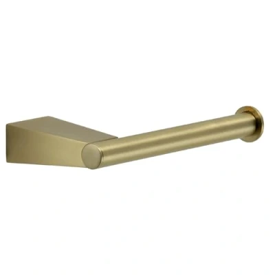 Immagine di GEDY Porta Carta Igienica Tonale, Rotolo in Acciaio Inox e Cromall, Fissabile con Viti Incluse, Oro Matt, 2,4x16,3x7,4cm