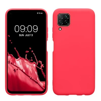 Immagine di kwmobile Custodia Compatibile con Huawei P40 Lite Cover Back Case per Smartphone in Silicone TPU Protezione Gommata rosa shocking
