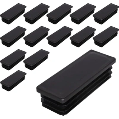 Immagine di SKIR&#039;CO tappi rettangolari in plastica, 30 x 80 mm, opachi, inserti per tubi rettangolari, pali recinzioni, colore nero RAL 9005, 14 pezzi