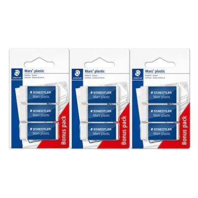 Immagine di Staedtler 526 53 ABK3D Gomma Mars Plastic Mini senza ftalati e lattice (gomma 3 confezioni)